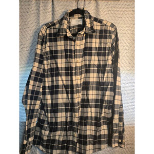 Men's SELECTED HOMME Navy Cream Plaid Casual Button Down Shirt